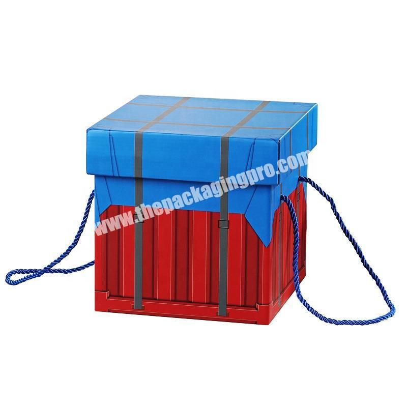 Children's Day Big Top Lid Square Candy Gift Packaging Box with handle
