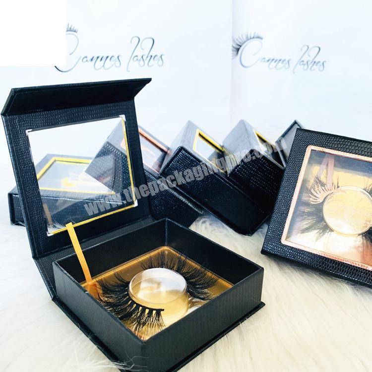 China Cosmetics Packaging Makeup Box Black Magnetic Beauty Cosmetic Big Packaging Eyelashes Boxes
