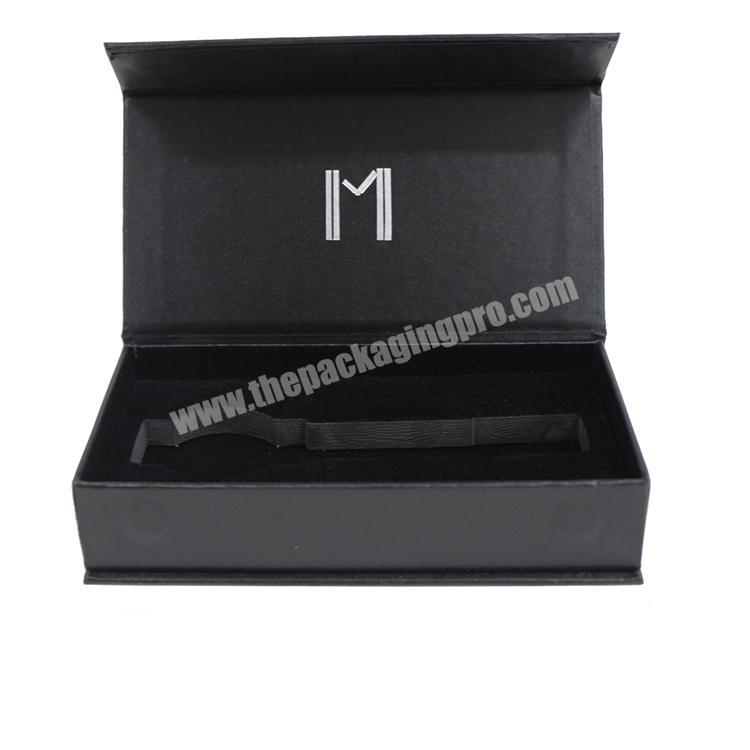 China custom black cardboard printing paper watch packaging box