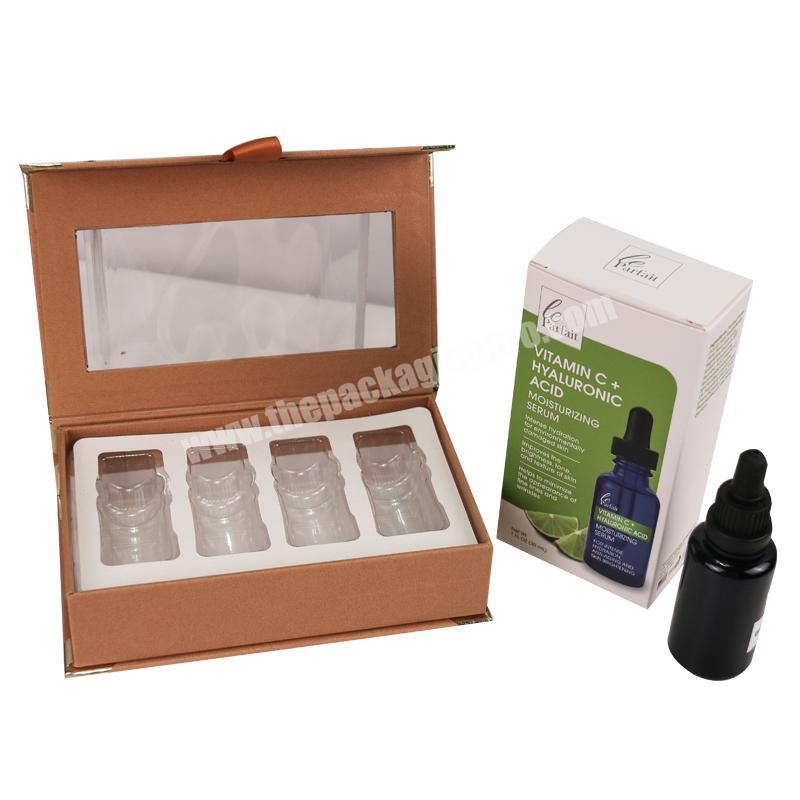 China Custom design cosmetic 15ml 30ml bottle essential oil gift set paper storage packaging box for essential oil