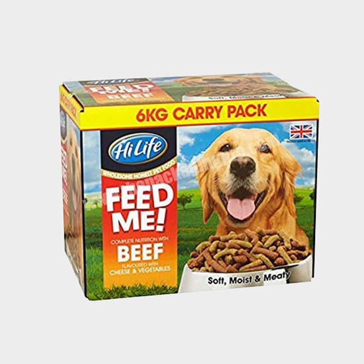 China eco friendly custom paper pet food packaging box for pet food