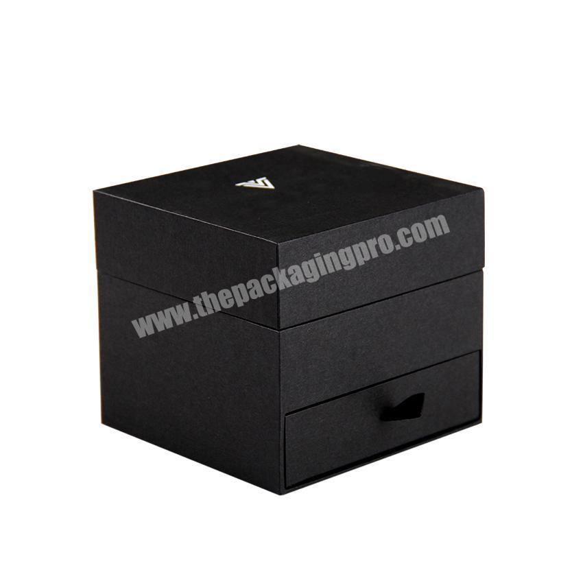 China Factory black watch display boxcase with draw