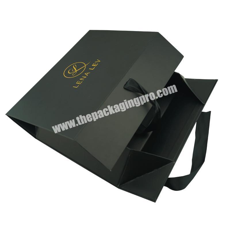 China factory custom black Garment Boxes with ribbon