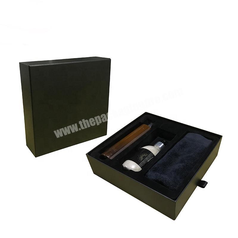 China factory custom black paper gift box with magnetic lid