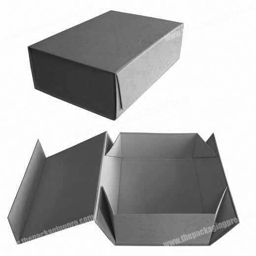 China Factory Custom Grey Printing Own Logo Magneic Ribbon Cloth Cardboard Gift Packaging Folding Box