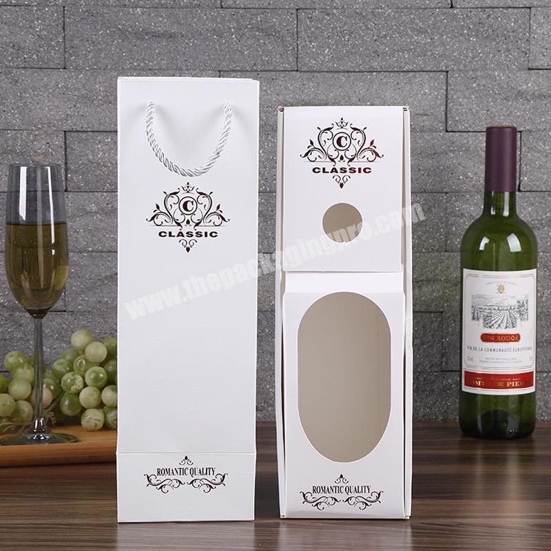 china factory custom six pack foldable paper wine carrier box corrugated cardboard magnetic gold stamping wine box