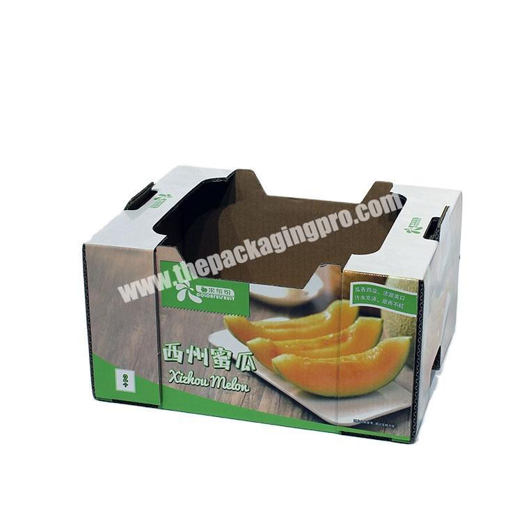 China Factory Custom Strong Fruit Carton Box Logo Printed 5-ply Corrugated Paper Boxes Open Top Fruit Packaging Boxes