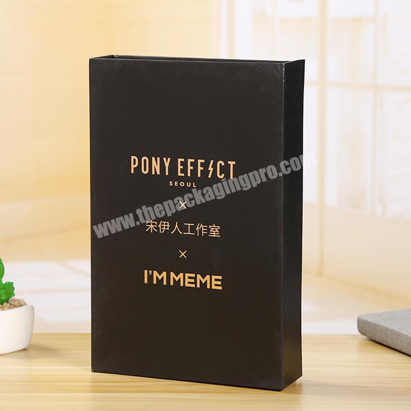 China factory golden logo embossing book style birthday gift box packaging with EVA insert small size paper gift box