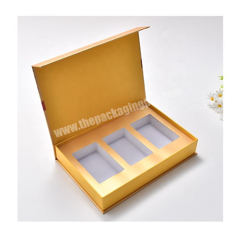 China Factory Premium Rigid Paper Cardboard Cosmetic Gift Set Packaging Box With Foam Insert