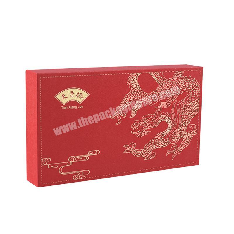 China Factory Removeable lid tea packaging gift box golden foil stamping logo with red color printing