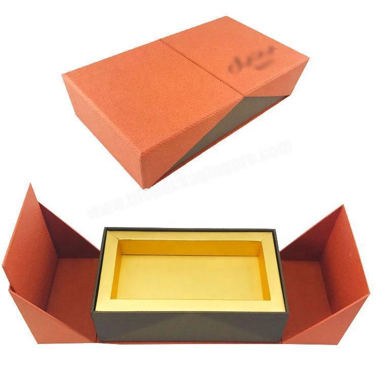 China factory rigid paper magnetic closure empty chocolate paper box with gold inner box