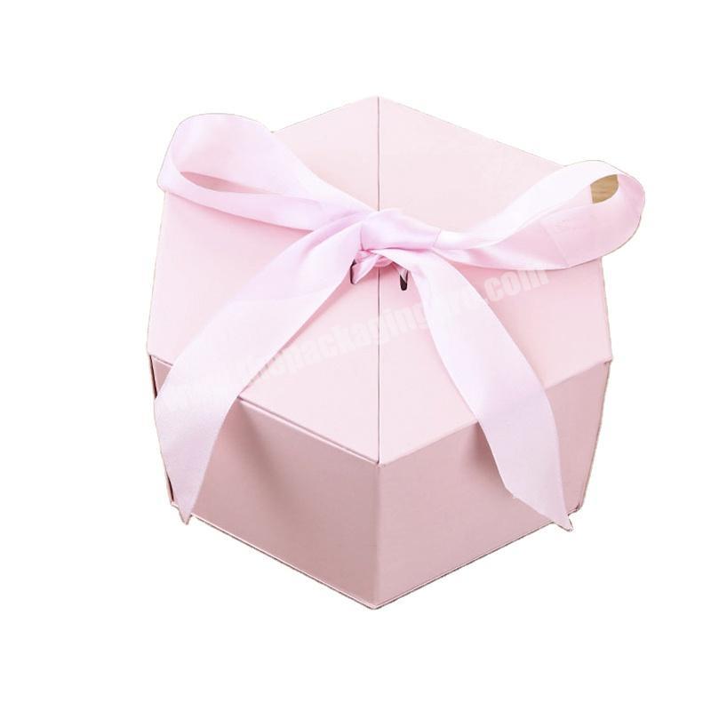 China Factory Sexangle paper box flower packaging gift paper boxes