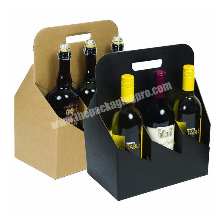 China Factory Six Pack Champagne Wine Beer Glass Bottle Carrier Paper Box For 6 Bottles Holder