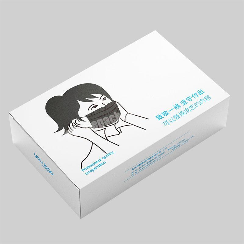 China factory wholesale cheap bulk foldable paper packaging face mask box manufacturer