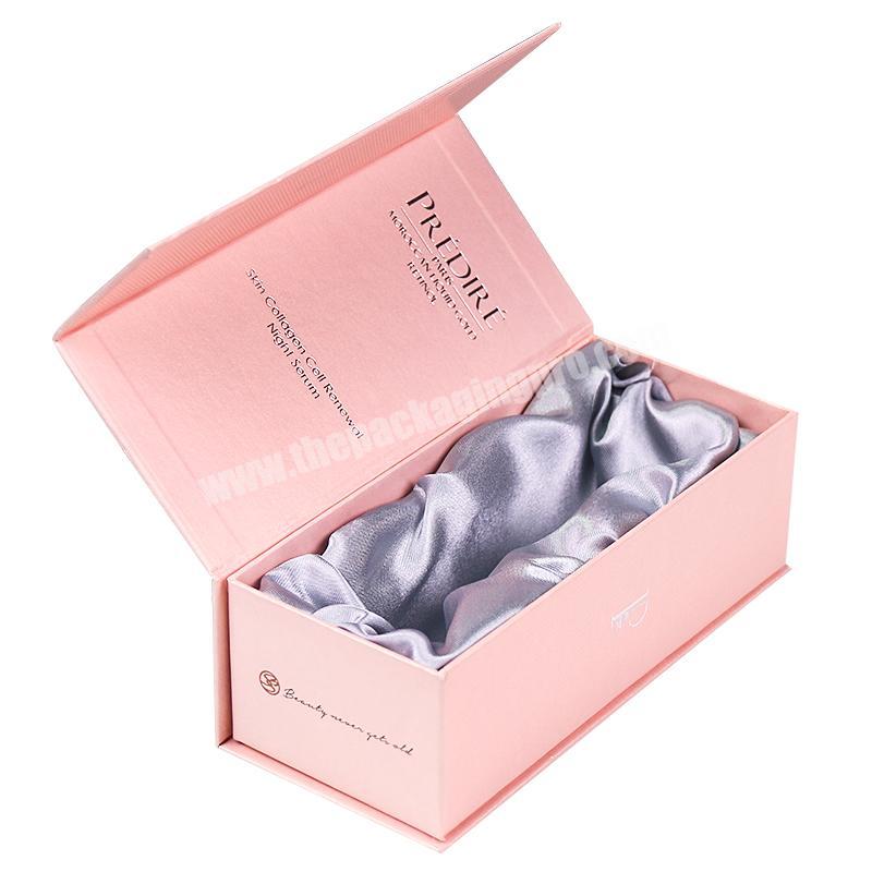 China FREE SAMPLE pink cylinder gift box with stamped logo pet perfume bottle