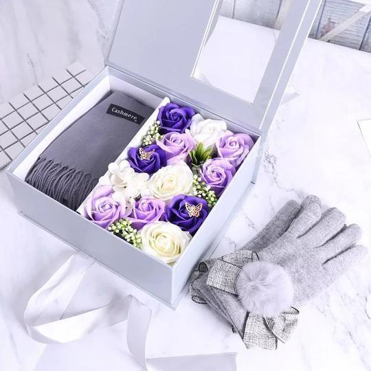 China Hot Sale Durable Fancy Luxury Craft Silk Scarf Birthday Gift Box Package Custom Design Factory
