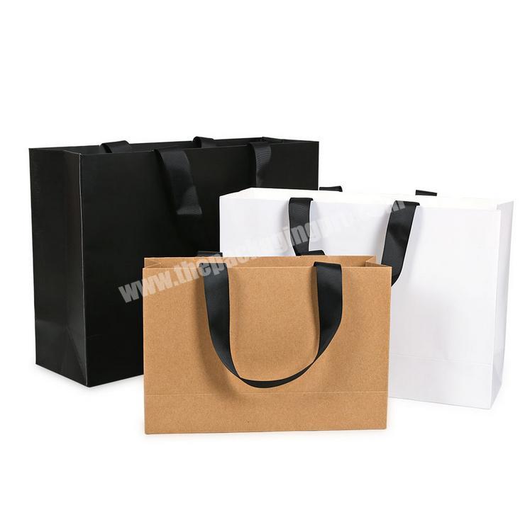 China Manufacturers Wholesale Custom Printing Cheap shopping brown kraft paper bags with your own logo for clothes shoe shopping