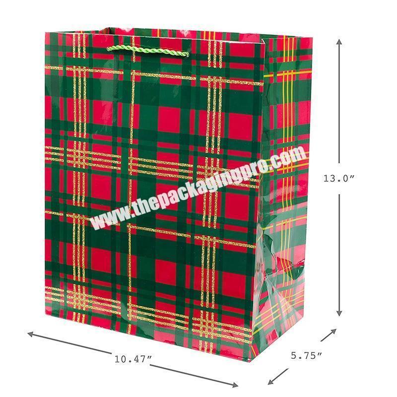 China manufactures retail flat popcorn waterproof grocery black handle christmas gift paper bag
