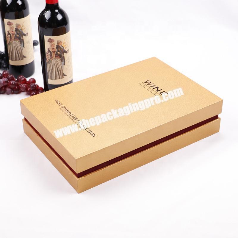 China paper gift box cardboard wine glass bottle boxes packaging with insert