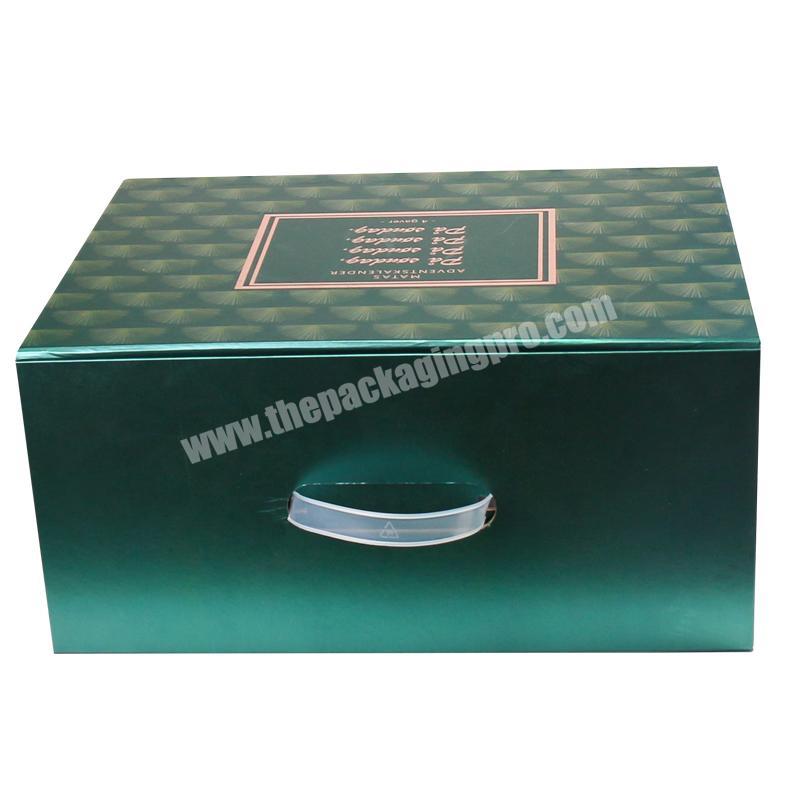China Private label box package carton book flap boxes with magnetic closure black matte apparel wholesale for packing