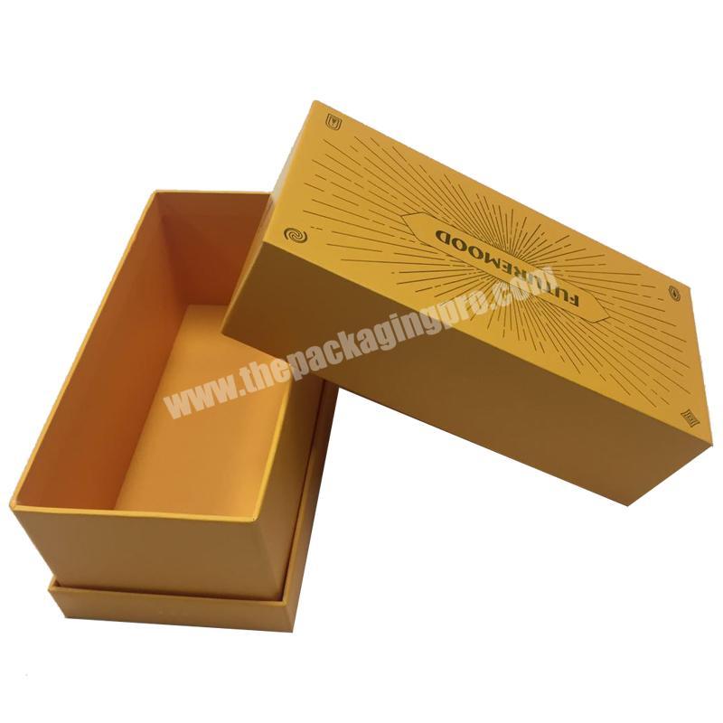 China rigid shoulder and neck box gift golden colour cardboard paper perfume gift box
