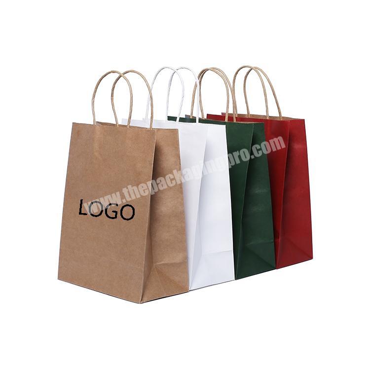 China supplier custom brown  packaging flat handle kraft paper bag for clothing shoes and shopping
