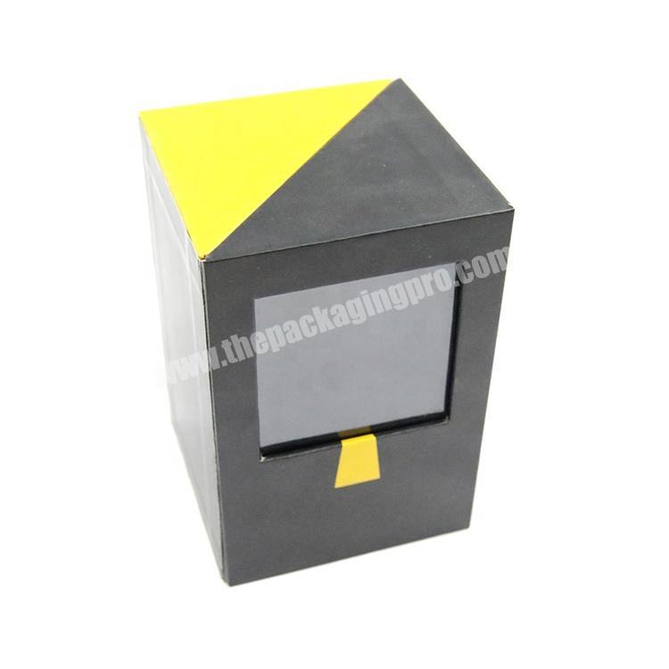 China supplier custom logo holographic low moq magnetic closure box packaging with window