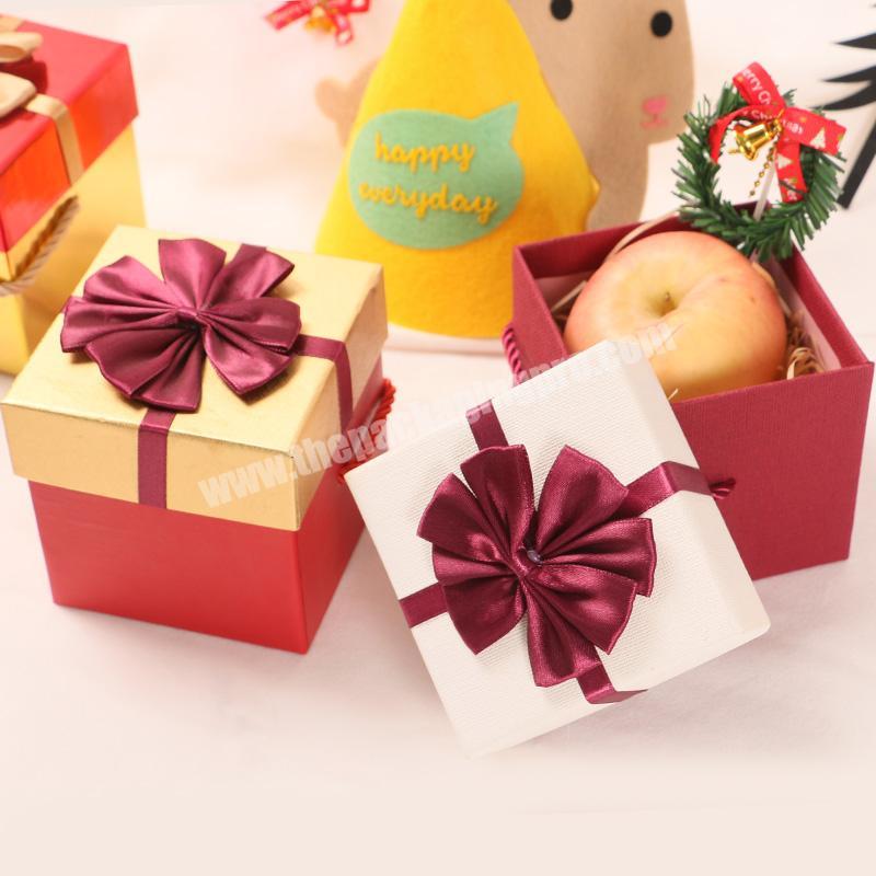 China Supplier Custom printed christmas gift cardboard shipping boxes with ribbon