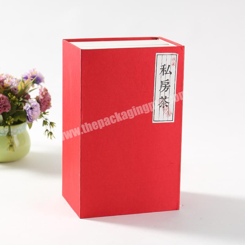 China supplier customized high quality tea box double layer packaging art paper gift packaging paper box for tea