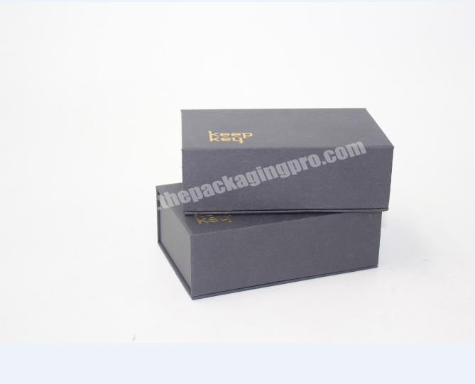 China Supplier Eco Friendly Phone Packaging Boxes Black Cardboard Box with Paper Insert