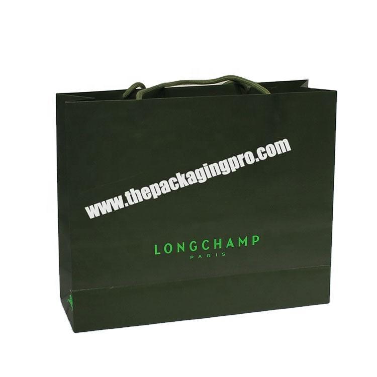 China Supplier Extra Large Shopping Paper Tote Bag With Handle Luxury Clothing Paper Bags Green Paper Gift Bags With Logo Print