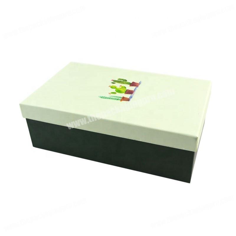 China supplier factory high grade paper rigid packaging custom logo shoe box with lid