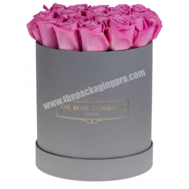 China supplier fashion round cardboard rose packaging flower boxes with custom logo printed
