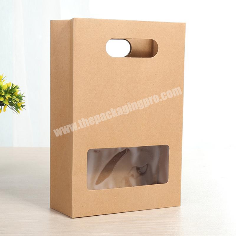 China Supplier Manufacturers wholesale Kraft Paper Carrier bag Brown color Gift Paper Bag with Window Opening