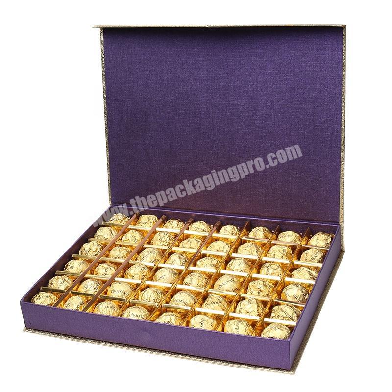 China Supplier Wholesale Beautiful Gold Purple Easter Chocolate Gifts Packing Box