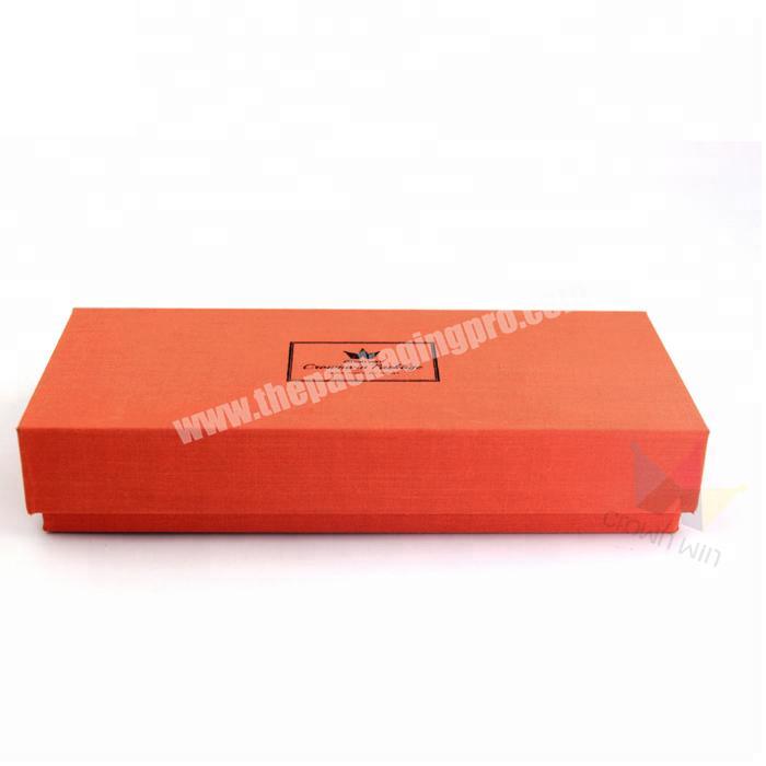 China Suppliers Hard Cardboard Custom Texture Paper Lid And Base Shape Orange Gift Boxes