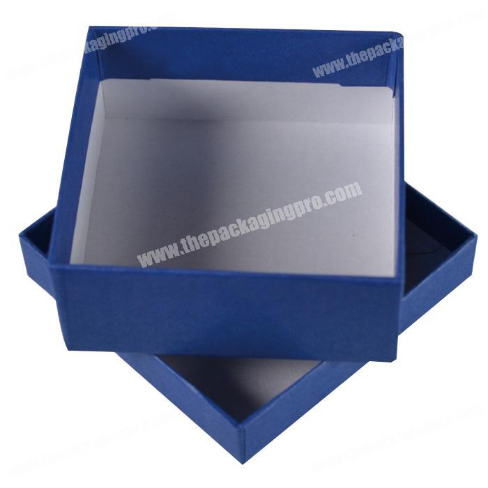 China suppliers hard recycle gift packaging manufacturers custom blue cardboard lid and base box with blue satin