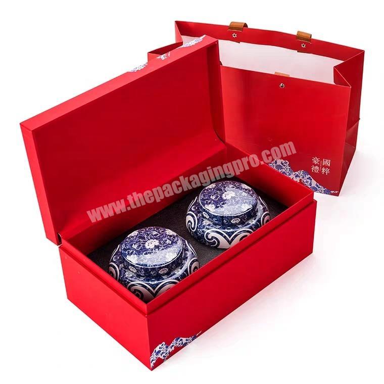 China Tea Cup Saucer Set Gift Packaging Box With Velvet And Foam Insert