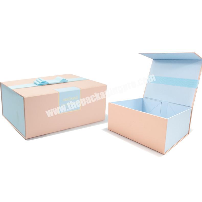China wholesale Custom logo printed cardboard paper wedding bridesmaid foldable packaging magnetic giftbox gift boxes for gift