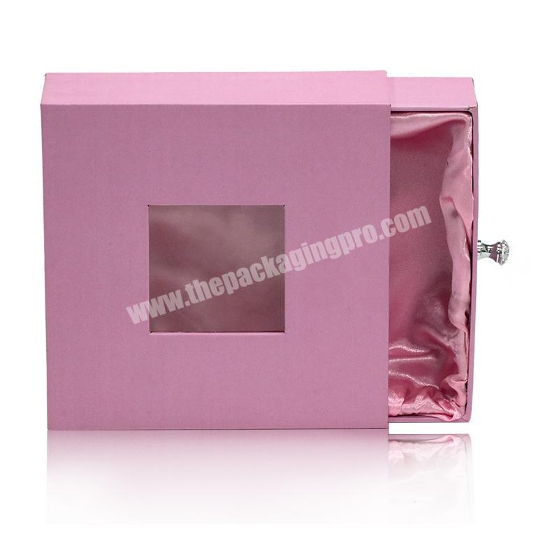 China wholesale custom logo white foil gold packaging box clear frosted PVC sleeve window sliding drawer box for fresh flower