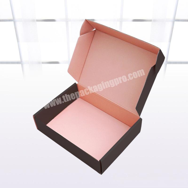 China Wholesale High-end Hot Stamping Custom Logo Handmade Folding Airplane Clothing Packaging Gift Box Pink  Black