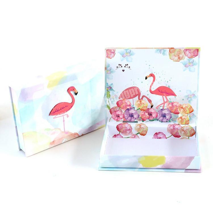 China Wholesale High Quality Custom Made Cardboard Hardcover Magnetic Gift Flamingo Box