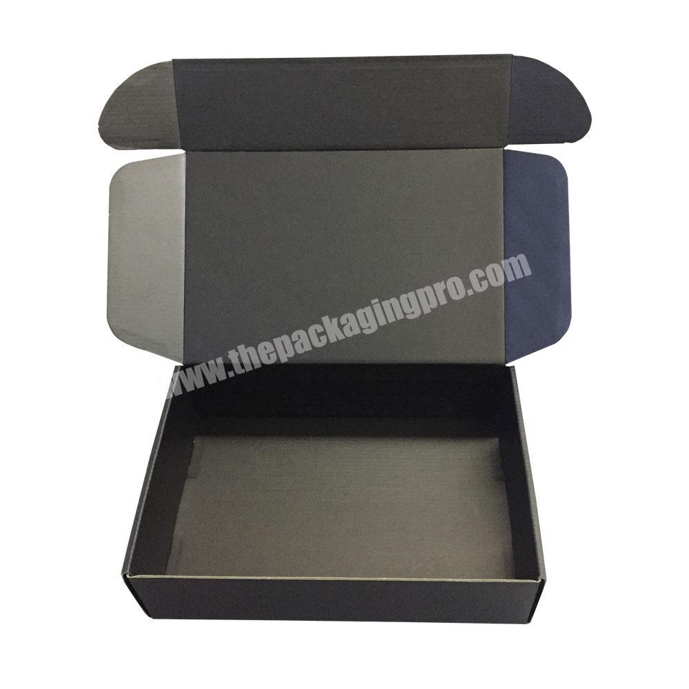 China Wholesale High Quality Custom Printed Matte Black Corrugated Cardboard Packaging Mailer Box for Shipping Goods