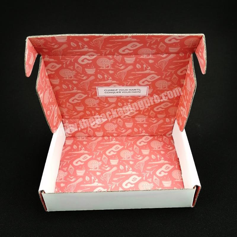 China Wholesale High Quality Custom Size Corrugated Cardboard Box White and Pink Cosmetic Set Posting Box