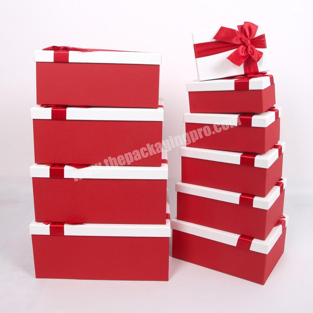 China Wholesale Rectangular Gift Packaging Boxes With Ribbon Closure