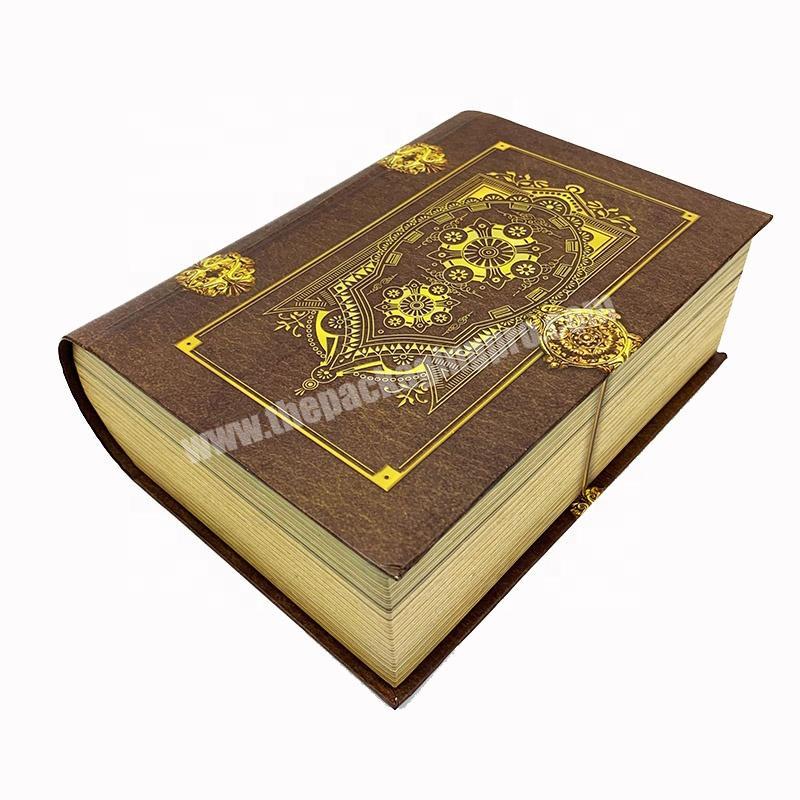 China wholesale retro style book shape paper gift packaging box with magnet closure
