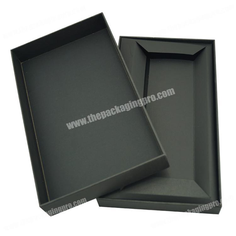 Chines Products High Quality Custom Lid and Bottom Box Black Cardboard Paper Insert Cell Phone Packaging Gift Box