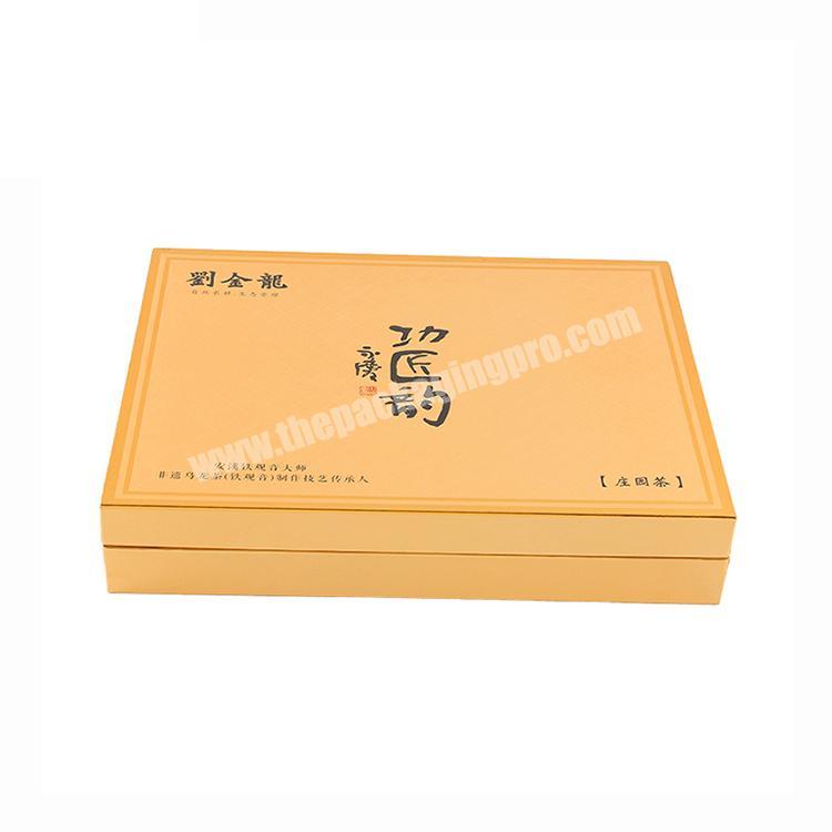 Chinese Design Packages Luxury Packaging Fancy Tea Box In Yellow Box