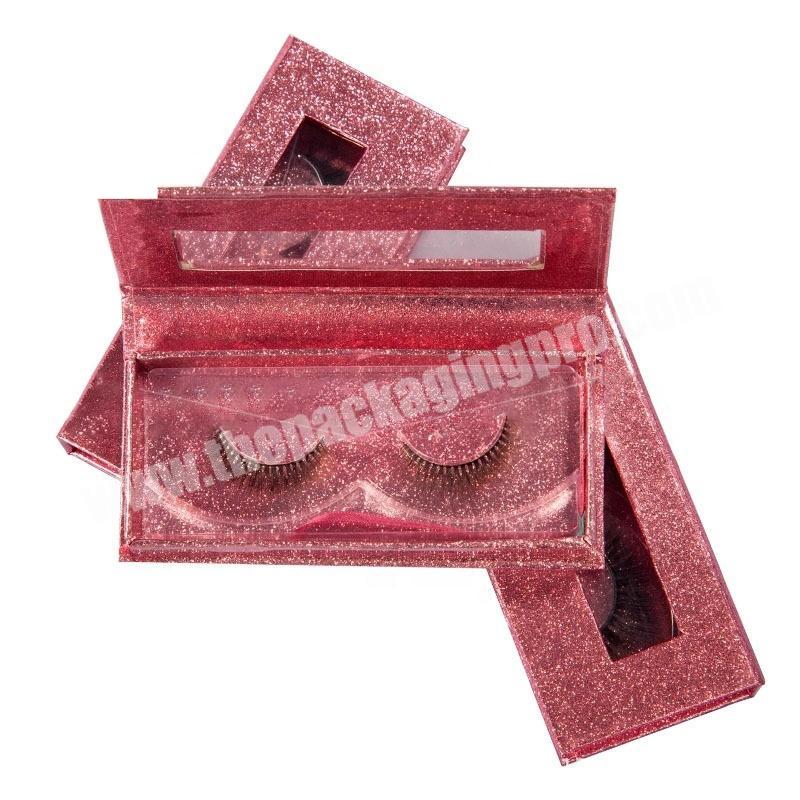 Chinese factory custom eyelash package box clear window magnetic gift