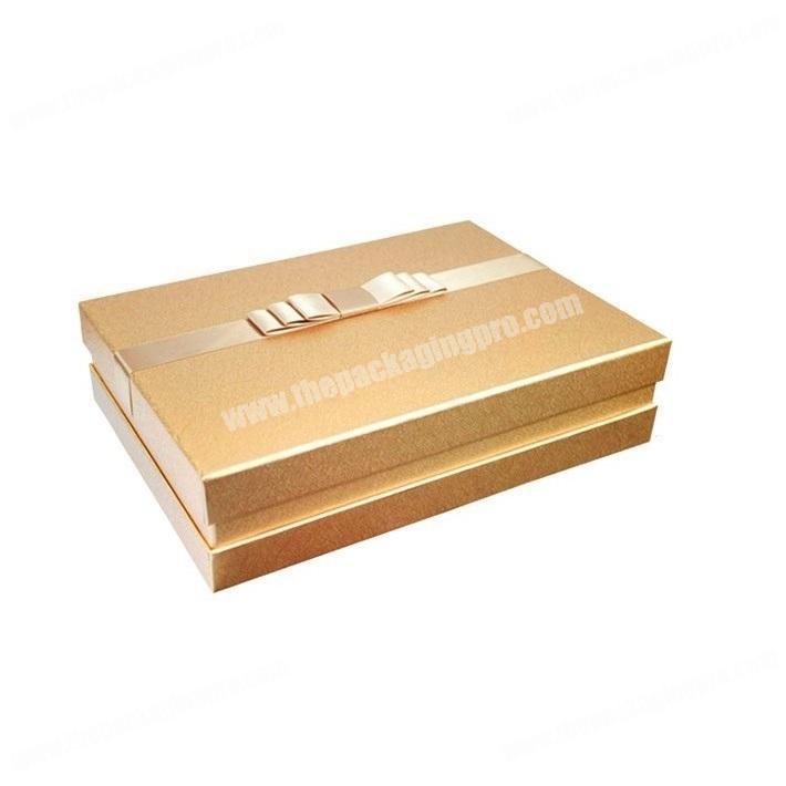 Chinese Supplier High Quality Glitter Gold Paper Board Lid and Bottom Satin Lined Hair Extention Box Packaging